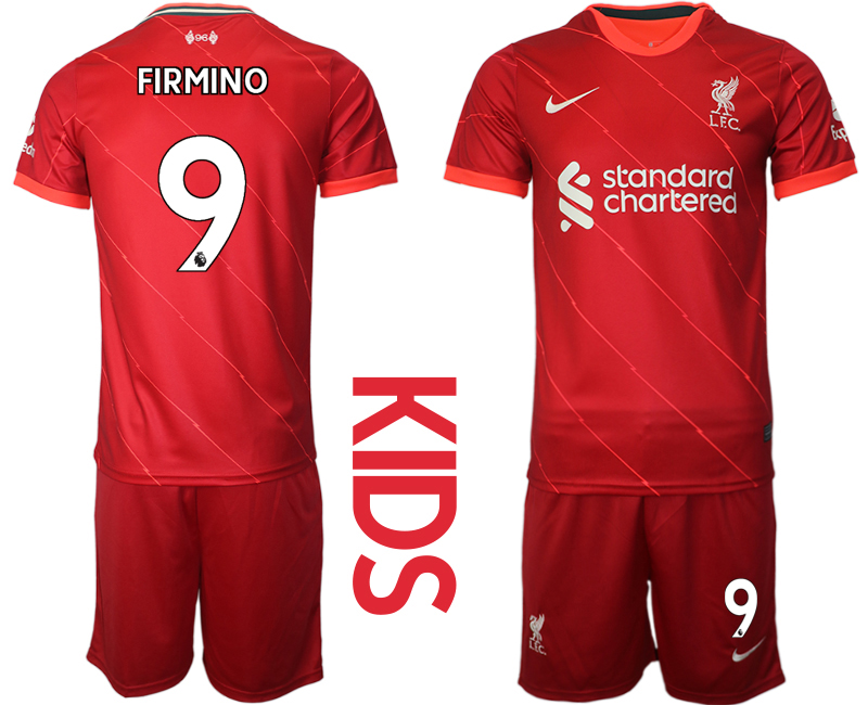 Youth 2021-2022 Club Liverpool home red #9 Soccer Jersey->customized soccer jersey->Custom Jersey